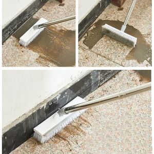 Chổi cọ sàn kèm gạt nước thông minh Cây chà sàn nhà tắm nhà vệ sinh cán dài xoay 2 mặt tiện lợi