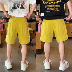 กางเกงขาสั้นลำลองผู้ชายลายสก็อตสไตล์เกาหลี กางเกงขายาวทรงตรงเอวกลาง ระบายอากาศได้ดี น้ำหนักเบา แฟชั่นฤดูร้อน