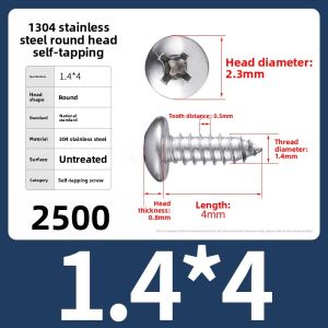 BAIRUITE | Self-tapping Screws with Round Head and Pan Head