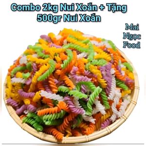 Combo 2kg Nui Xoắn Rau Củ Hữu Cơ Dai Ngon (Tặng thêm 500gr nui xoắn rau củ) - Mai Ngọc Food