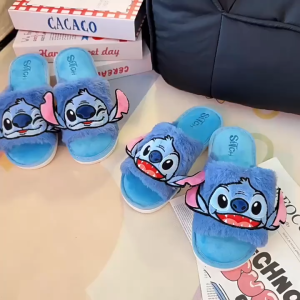 Cartoon Stitch Open-Toed Slippers - Non-Slip for Girls & Women