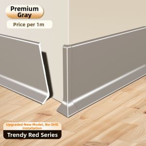 BEIQIVI | No-Drill Thin Simple Flexible Metal Baseboard 4cm