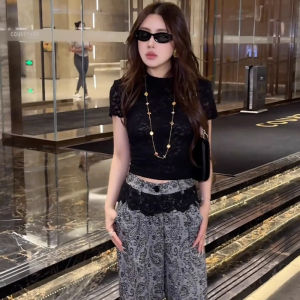 chaqi | European-style Lace Short-sleeved T-Shirt
