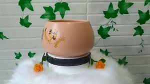 Chậu Cắm Hoa Phát Tài Bình An Gốm Sứ Bát Tràng Cao 11cm – ĐK 16cm | Trang Trí Nhà Cửa Sang Trọng Cắm Hoa Giả & Hoa Tươi