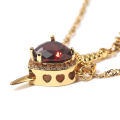Snow White and the Huntsman Couple Necklace Heart and Sword Charm Necklace for Women Romantic Valentine's Day Jewelry Gift. 