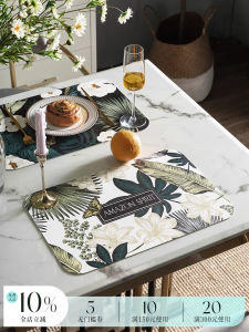 Vanju Attitude Floral Bird Leather Western Dining Mat Waterproof Oilproof Nordic Heat Resistant Nonflammable Home Use Pot Holder