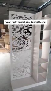 VÁCH NGĂN HOA SEN LIỀN KỆ HUCHU màu Vân gỗ mdf phủ melamine chống thấm chắc chắn