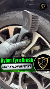 【CP CAR Detailer】Stiff Nylon Tyre Brush – Deep Clean Tyre Sidewalls Scrubber | Car Wash Detailing Tool