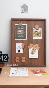 Bảng gỗ hút nam châm - Zuko | NU Home | bảng gỗ óc chó gắn nam châm lưu niệm thiết kế đẹp mắt