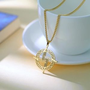 Skyrim Brigid Day Cross Necklace Ireland Supernatural Chain Amulet For Woman Man Christian Religion Gothic Fashion Jewelry