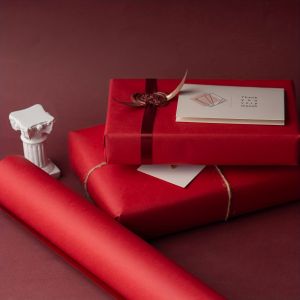 [Red Kraft Paper] High-Quality Red Kraft Paper Roll | 1 Recyclable-Ideal for Crafting Wrapping Packing & Floor