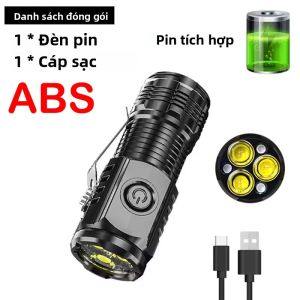 3 Đèn LED SST20 Đèn Pin Mini TYPE-C Đèn Pin EDC Có Thể Sạc Lại Đèn Lồng Cắm Trại Khẩn Cấp Di Động Có Nam Châm Hợp Kim Nhôm Đen 1000LM