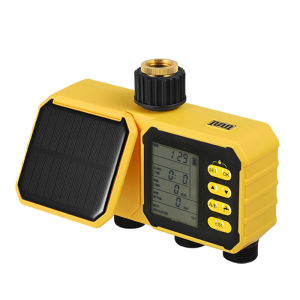 Solar 4-Way Irrigation Timer LCD Display Lawn Garden Watering Device Programmeable Irrigation Timing Controller with Rain Sensor