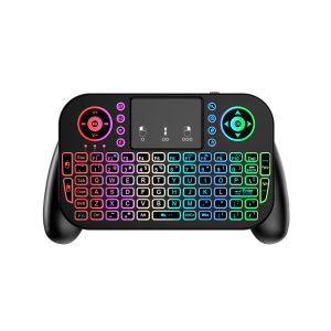 Kebidumei | KEBIDUMEI Mini Wireless Keyboard Bluetooth 2.4G Dual Mode Keyboard RGB Backlit Air Mouse Remote Control Touchpad for PC TV Box