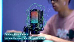 BERGARANSI SHOUFEI Mikrofon Kondensor Studio Mic USB Studio RGB Light ME6S