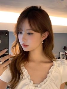 Unique Design Pearl Pendant Earrings Womens Fashionable Versatile High-Quality Elegant Ear Jewelry New French Style