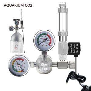 AC100-240V Aquarium CO2 Regulator Bubble Counter Solenoid Valve Kit Fish Tnk CO2 Reaction System CO2 Pressure Reducer Valve
