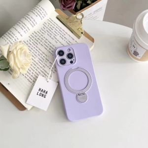 Luxury Matel Ring Holder Stand Phone Case For iphone 15 14 13 16 Pro Max 360° Rotation Ring Holder Transparent Silicone Cover For iPhone 16 15 14 13 Pro Max Original Soft Liquid Silicone Cover For iPhone16Pro Max 15Pro Max 14Pro Max Phone Case