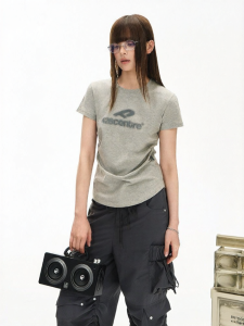 F426 | Summer New Style Short Waisted Straight Shoulder Breathable T-Shirt