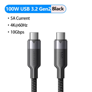 Vention | Vention 100W Type C Cable 10Gbps Video Transmission Line USB C Cable for iPhone Huawei Xiaomi Samsung Galaxy MacBook iPad 4k60Hz