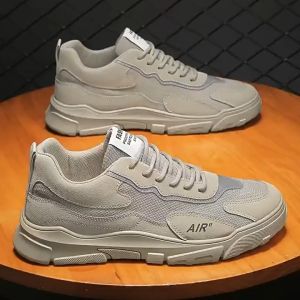 Korean Breathable Lace Up Sneakers For Men Fashion Comfortable Casual Rubber Sports Shoes For Men