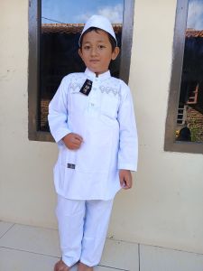 KOKO ANAK PUTIH KATUN // KOKO PUTIH ANAK BORDIR ZIGZAG