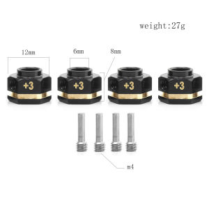 Brass Weighted Extended Hex Adapter 12mm Widening Hub for TRX4 TRX6 Crawler Heavy Wheel Axle Upgrade