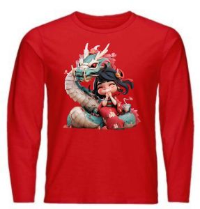 KAOS DISTRO kaos imlek kaos lengan panjang kaos naga cewek