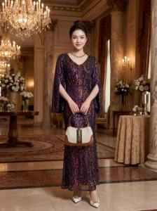 {HCM} Đầm dạ hội kim sa DA025 cao cấp Đuôi cá tay xẽ KHANH LINH STYLE