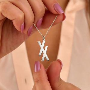 Mặt Dây Chuyền Thép Không Gỉ Hình Chữ Thập Đôi Dành Cho Nữ Nam Charm XX Trang Sức Thời Trang Quà Tặng Kèm Khóa Móc Càng Cua