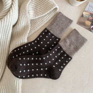 JIFANPAUL | Warm Thick Polka Dots Korean Style Japanese-Inspired Color Block Short Socks