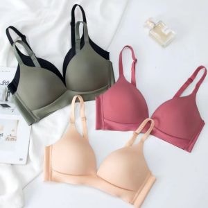 Japanese Style Seamless Push Up Bra Comfort Wireless Underwear Womens No Steel Ring Bralette 3/4 Cup Glossy Bra Female Lingerie