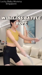 Cordless Battle Rope for Indoor Fitness/Adjustable Jump-Free Training Rope for Home Gym 【Lucky Home】