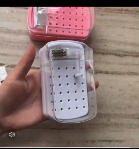 30hole Nail Drill Head Storage Box dust proof multifunctional integrated desktop storage and organization 30孔美甲钻头收纳盒防尘