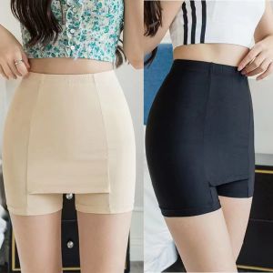 PM✿ Womens Anti Light Safety Panties Double Layer Safety Shorts Thin Cover Triangle Area Seamless Not Rolled Edge Bottoming Shorts
