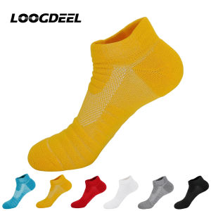 LOOGDEEL Short Mesh Badminton Socks Womens Short Mens Low-cut Basketball Socks Mens Towel-bottom Running Sports Socks