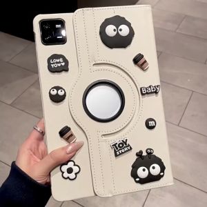Fashion Kartun Briket 360° Berputar Dudukan Flip Leather Tablet Cover For Xiaomi Pad 8 7 Pro 11.2 inch 6 5 Pro 11 inch Redmi Pad 2 10.6 inch SE 2025 8.7 11 inch Pro 12.1 inch Xiaomi Pad Shockproof Case Redmi Tab Cute Casing