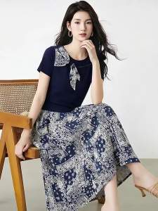 La Chapelle | Retro Print Two-Piece Dress