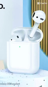 hoco. EW25 tai nghe Bluetooth không dây trắng   | Thiết kế nhỏ gọn nắp mở nút điều khiển sạc pin sử dụng hàng ngày.