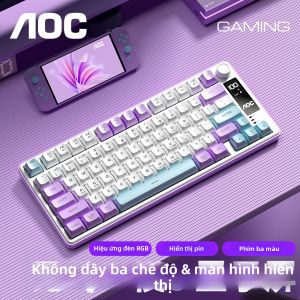AOC | Bàn Phím Không Dây Êm Ái Ba Chế Độ có Màn Hình Hiển Thị