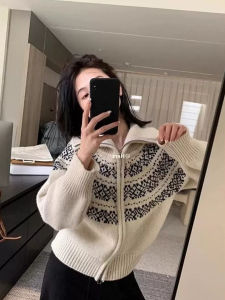 Elegant Christmas Red Long Sleeve Knitted Open Cardigan Womens Fashionable Winter Sweater High-End European Brand Cashmere