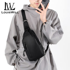 LouisWill Túi Đeo Vai Cho Nam Túi Đeo Trước Ngực Vải Oxford Chống Nước Túi Khóa Kéo Hai Lớp Túi Đưa Thư Dung Tích Lớn Túi Đeo Hông Nam Túi Đựng Điện Thoại Du Lịch Túi Đeo Trước Ngực Thời Trang