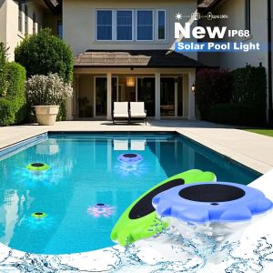 Home Taste RGB Solar Pool Lights Waterproof Water Feature Light Outdoor Above Ground Pool Lamp For Hot Tub Underwater Decorative Lighting