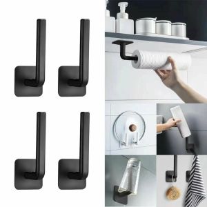 2/4/6PCS No Punching Strong Paste Hook Waterproof Adhesive Wall Hooks for Bathroom Kitchen Shelf Hat Rack Display Organizer