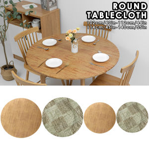 Round Table Cloth Waterproof oil-proof Farmhouse Table Cover Decorative Wood/Woven Texture Desk Cover Tabletop Protection Cloth