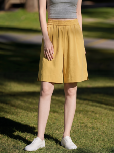 Basic House | High Waist Mid-calf Length Loose Straight-leg Trousers