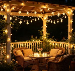 Battery Operated Star LED String Lights Outdoor Indoor Lamp For Christmas Tree Window Home Holiday Atmosphere Decoration
