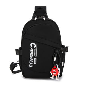 Sporty Crossbody Backpack for Men And Women Large Capacity Cycling Fashion Trend Single Shoulder Bag Soft Nylon Material Zipper Closure Casual Scene