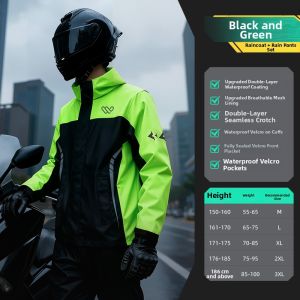 WANBAOLV | Hooded Waterproof Windproof Raincoat Set for Electric Scooter Riders