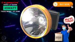 Senter Kepala Kawachi (LED SUPER HEADLIGHT) 45watt LY-245 WaterProof 45W 45 Watt Isi Ulang Rechargeable 7500 mAh Tahan 12 Jam LED Super Terang Head Light Lamp Flash Light Outdoor Tools Mellius Store COD